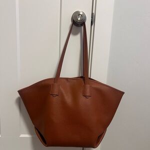 Anthropologie Rich Brown Leather Tote